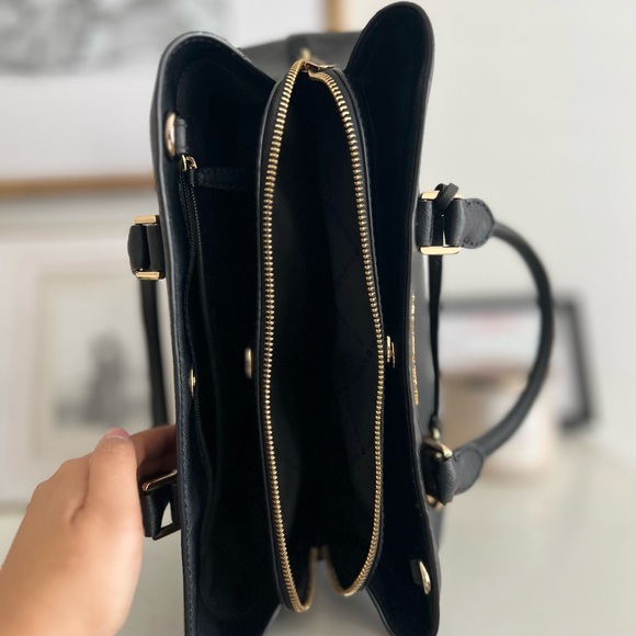 Michael Kors Black Saffiano Satchel with Gold Hardware - Picture 4 of 5